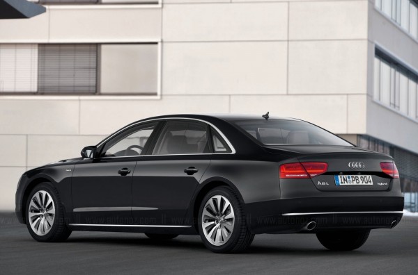 2013 Audi A8 L Hybrid Rear Side View